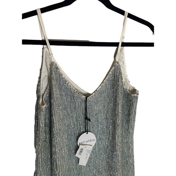 **NWT (flaw) Retrofete Denisa Sequin V-Neck Sleeveless Cocktail Dress-sz Medium - Picture 8 of 16